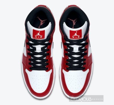 免運Air Jordan 1 Mid Chicago 白紅小芝加哥限量554724-173【GLORIOUS