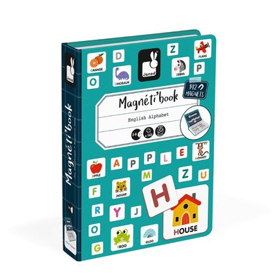 娃娃國【法國Janod】磁鐵遊戲書-英文字母拼字