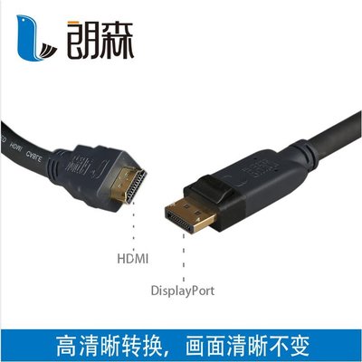 朗森 DP轉HDMI線 專業工程線纜 支持1080P/60Hz 線材柔軟 20米樂悅小鋪