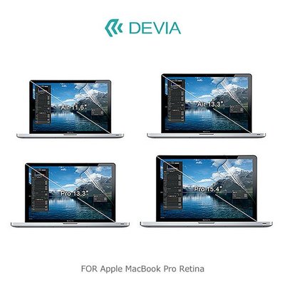 *phone寶*DEVIA Apple MacBook Pro Retina 13 / 15 吋 螢幕保護貼 靜電吸附