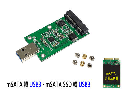 【含稅發票】mSATA 轉 USB3 轉接卡介面卡 mSATA SSD 轉 USB 3 介面卡 一年保