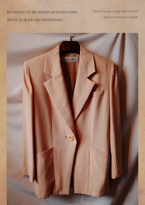 蒔光 踰越年代經典的浪漫情節 Christian Dior 單釦縫線設計 vintage 西裝外套