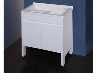 --villa時尚生活--L-710新型四方型活動式洗衣檯洗衣槽櫃組(台製櫃 ..結晶鋼烤門片)立柱式