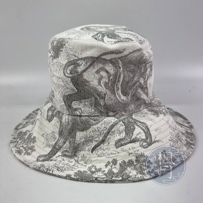 BRAND楓月 Christian Dior 經典 灰色 動物 老虎 叢林 遮陽帽 #57