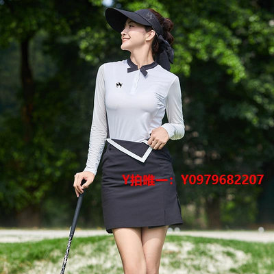 高爾夫衣服高爾夫服裝女長袖夏季冰絲防曬衣速干立領球衣高爾夫女裝套裝短裙