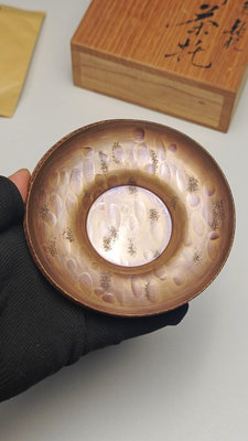 日本清雅堂制銅杯托茶托