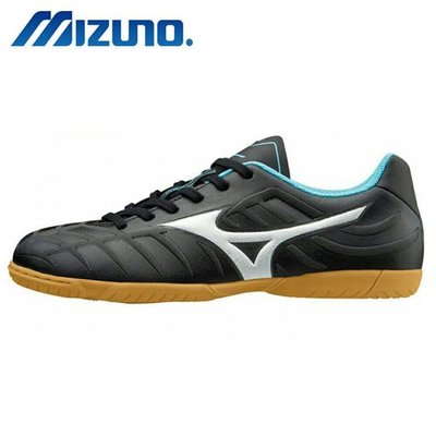 MIZUNO 美津濃 兒童足球鞋 足球平底鞋 足球鞋 運動鞋 黑銀藍 P1GG178503 23.5