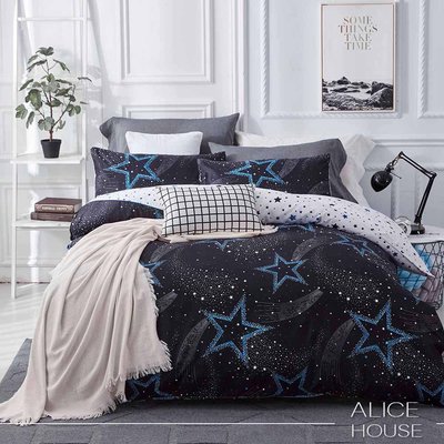 ALICE愛利斯-漫夜星空*╮☆3M吸濕排汗頂級全鋪棉_兩用被床包組.雙人四件式