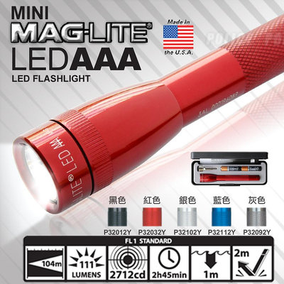 【LED Lifeway】MAG-LITE mini LED (公司貨) 111流明小手電筒  #P32 (2*AAA)
