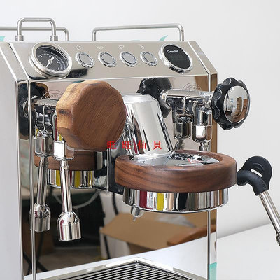 新品咖啡機配件格米萊3145沖煮頭防燙圈胡桃木E61咖啡機實木隔熱防燙架改裝配件旺旺仙貝
