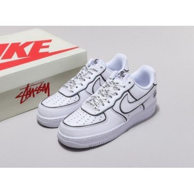 【正品】耐克Nike Air Force 1 Low 斯圖西聯名 白炫彩 反光 BQ6425-109 男女慢跑鞋