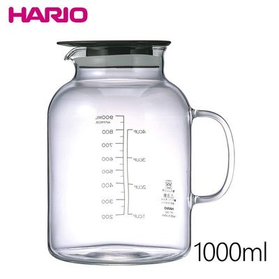 【日本HARIO】耐熱玻璃醃漬罐1000ml-黑