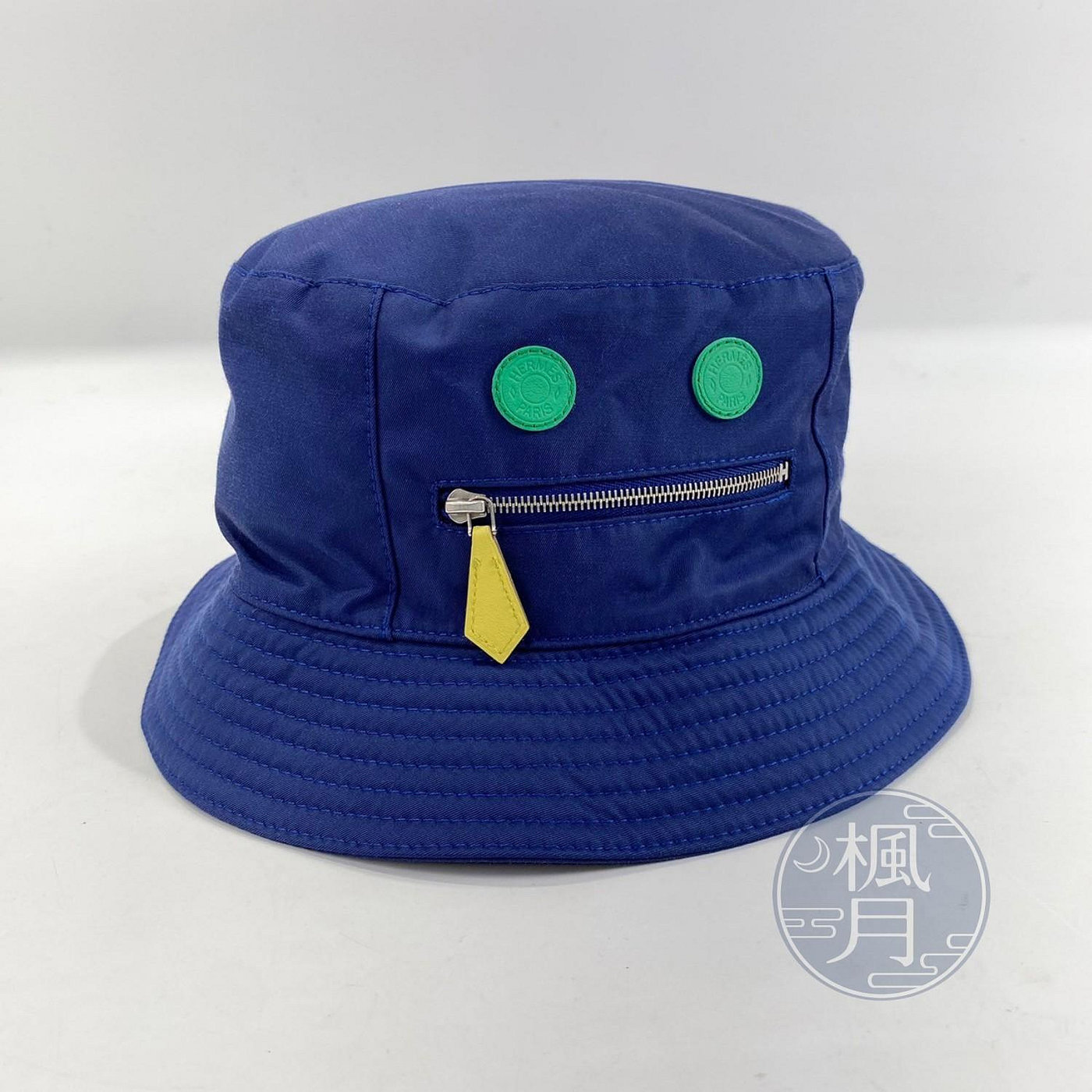 BRAND楓月HERMES 藍帽子#59 愛馬仕漁夫帽皮件配件遮陽帽頭飾帽子休閒 