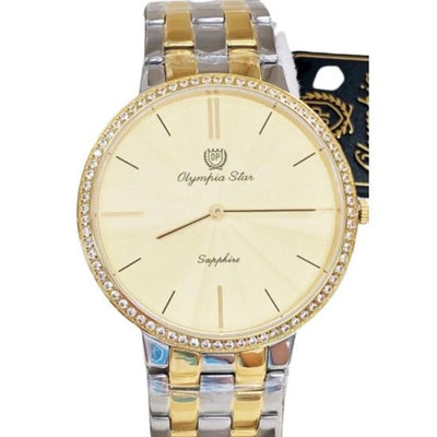 「官方授權」OP奧柏錶 女 鑲鑽金框半金鋼帶 石英腕錶 (58060DLSK) 34mm