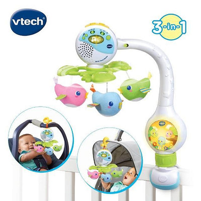 Vtech 可攜式3合1啾啾鳥音樂鈴(旅行舒眠安撫神器)適用嬰兒床上、推車上、汽座