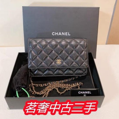 CHANEL 香奈兒 WOC Wallet 荔枝紋牛皮 金鏈 鏈條包 肩背包 ap0250