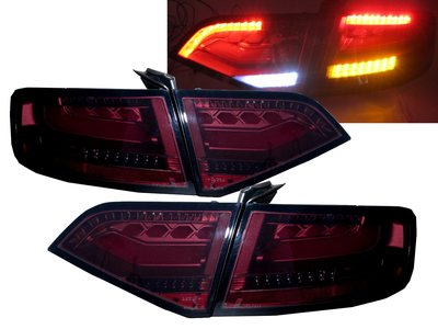 卡嗶車燈 AUDI 奧迪 A4/S4/RS4 2008-2011 四門車 LED 尾燈 紅/燻黑