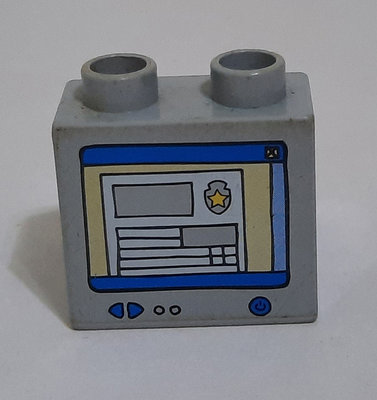 LEGO 樂高 DUPLO 得寶 積木 灰色 斜磚 警察局電腦