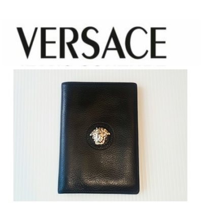 凡賽斯 Versace 鐵鑄女王頭Logo 男性 荔枝紋 中夾 長夾 信用卡夾 真皮夾㊣近新 16卡夾