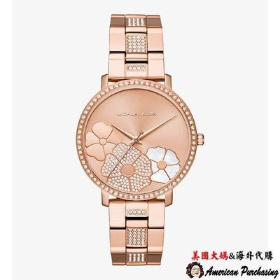 潮牌Michael Kors MK3865 奢華典雅  花朵密鑲鑽錶盤腕錶 女錶  歐美時尚 海外代購-雙喜生活館
