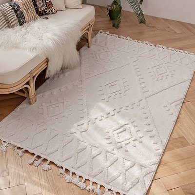 特賣-現代簡約菱格進口地毯摩洛哥床邊毯北歐客廳沙發茶幾臥室家用地墊