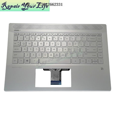 電腦零件HP惠普14-CE 14-CE0014TU 14-CE0035TX 電腦鍵盤 背光白色C殼US筆電配件