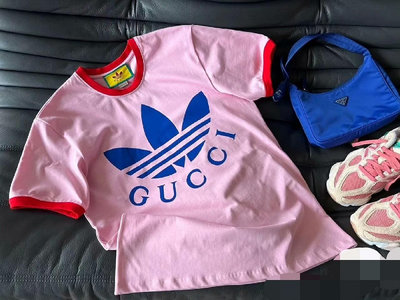 Gucci  Adidas聯名款 T恤 粉色
