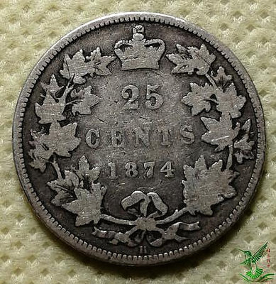 加拿大1874年25分銀幣 外國金屬硬幣錢幣外幣收藏品246