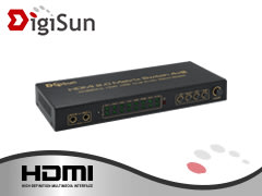 喬格電腦 DigiSun UHA842 4K HDMI 2.0 四進二出矩陣切換器+音訊擷取器
