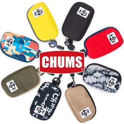=CodE= CHUMS RECYCLE COIN CASE 帆布零錢包(黑.墨綠.恐龍.字體)CH60-3144 男女