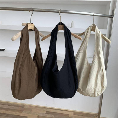 /斜挎包/復古韩版单肩大容量女帆布包包托特包简约纯色购物袋质感复古包袋