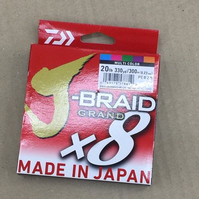 樂釣網路釣具 ｜ DAIWA J-BRAID 5色 PE線 8股 300M