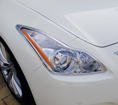 圓夢工廠 Infiniti G37 G35 2008~2014 兩門 轎跑 改裝 鍍鉻銀 車燈框飾貼 前燈框 頭燈框
