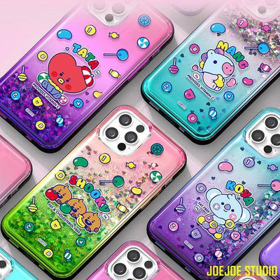 Cool Cat百貨Bt21 BTS Jelly Candy Bling Aqua 手機殼適用於 iPhone 14 13 12 11 XS