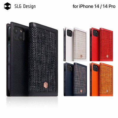 【 ANCASE 】 SLG Design iPhone 14 / 14 Pro  D5 帆布小牛皮側掀式真皮保護套