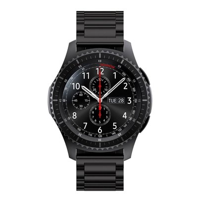 三星錶帶 矽膠 防水 尼龍 復古適用三星S3/Galaxy Watch 46/42mm智能手錶鋼帶三珠不鏽鋼錶帶Active2金屬腕帶20/22mm錶鏈