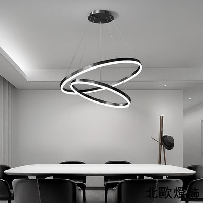 餐廳吊燈簡約現代圓形餐廳燈創意個性吧臺時尚藝術臥室led燈具