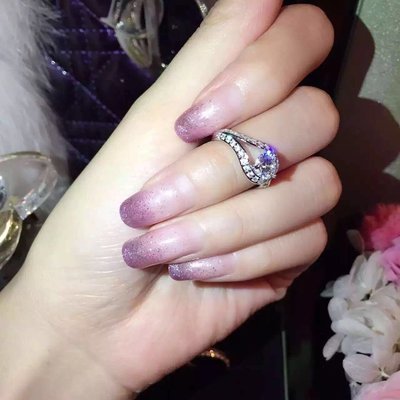 日韓時尚白金女款環形鋯石水鑽可調式開口戒指情人節禮物生日禮物