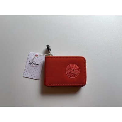全新 Kipling 猴子包 AC3715 橘紅色 輕便防水 休閒時尚男女多隔層卡夾 多卡位卡包 零錢包 工作證件夾