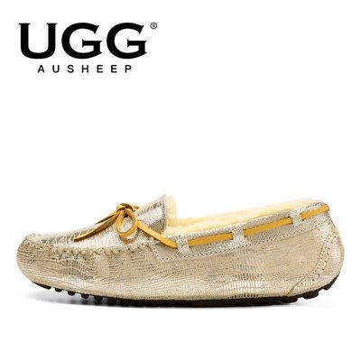 100％原廠 AUSHEEP UGG豆豆鞋女 新品秋冬季羊皮毛一體加厚豆豆鞋雪地靴