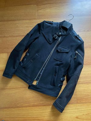 正品Energie高價款黑色羊毛軍裝外套騎士外套，細節超多超美 xs號碼修身