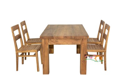 幸福家實木傢俱 直邊柚木餐桌-桌板厚 5cm,工作桌,會議桌,實木桌,3種尺寸(DINNING TABLE-3-2)