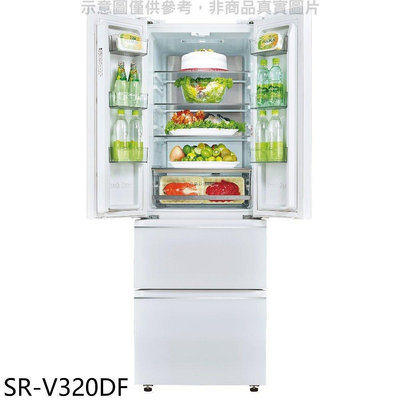 《可議價》SANLUX台灣三洋【SR-V320DF】312公升四門琉璃白變頻冰箱(含標準安裝)
