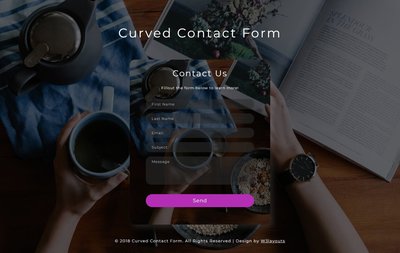 Curved Contact Form 響應式網頁模板、HTML5+CSS3、網頁特效  #16158