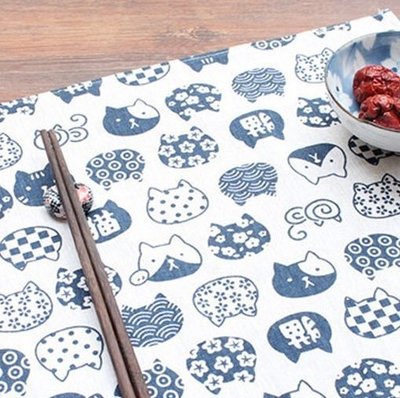 【極簡時尚】日式桌巾日式風呂敷餐巾布餐墊便當布純手工縫製-限量特惠中
