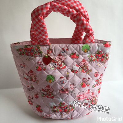 [Kitty 旅遊趣] Hello Kitty 手提袋 凱蒂貓 草莓娃娃 布提袋 小提袋 便當袋 中午外出袋
