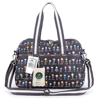 ╭＊全新現貨＊╯LeSportsac x Snoopy 灰色史努比 3356 手提包 斜跨包 旅行包 肩背/側背/斜背包