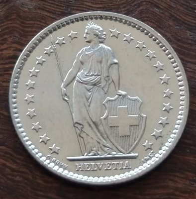 瑞士   1981年 赫爾維蒂婭女神  2法朗    2 Fr. 鎳幣  730