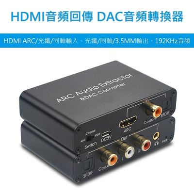【世明國際】HDMI ARC音頻回傳器電視接音箱解碼器同軸光纖數字轉模擬5.1聲道