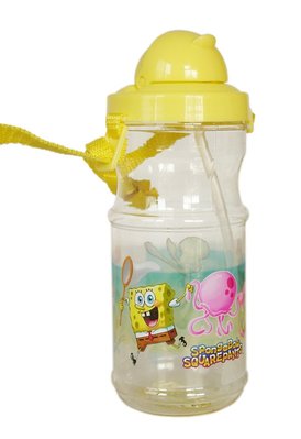 【卡漫迷】 海綿寶寶 兒童 吸管 水壺 掀蓋 ㊣版 台灣製 600cc Spongebob Patrick 派大星 水杯